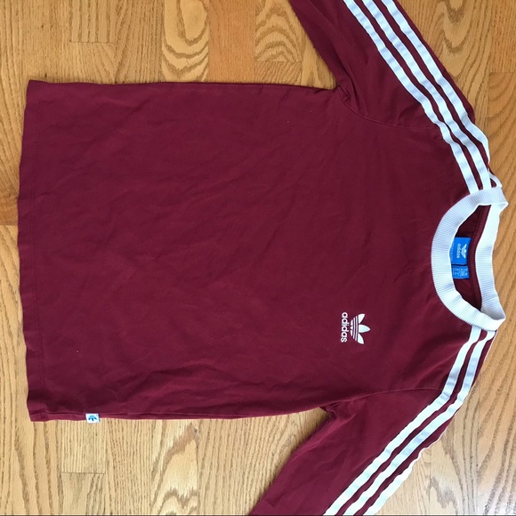 Maroon Adidas long sleeve shirt - Picture 2 of 4